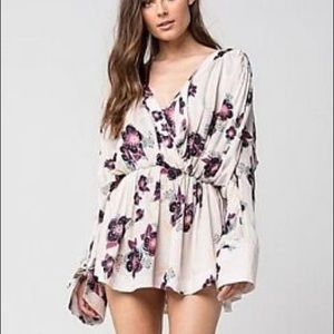 Free People Floral Tunic, Rayon, Size Medium